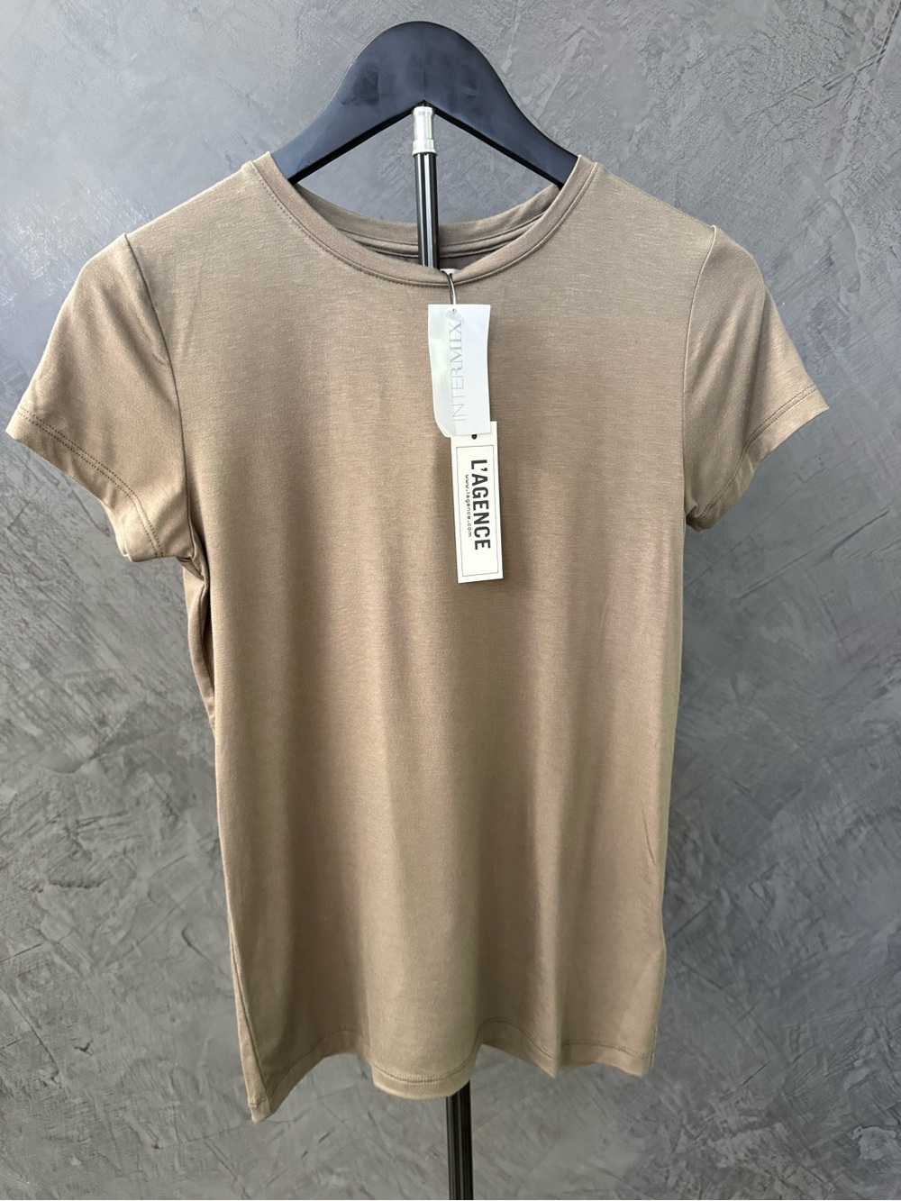 NWT L'AGENCE Ressi  Crewneck Tee in Olive/Army